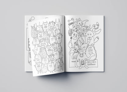 Doodle Coloring For Kids - Blue Edition