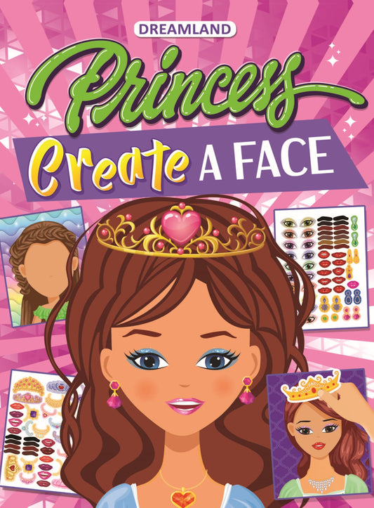 Princess Create a Face Sticker Book for Kids Ages 3-7 | Interactive Activity Book with Blank Faces to Decorate with Princess Stickers, Tiaras, Bows & ... for Girls | Imaginative Play & Creativity