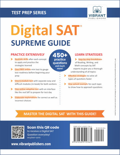 Digital SAT Supreme Guide: Complete Digital SAT Prep Book with Concepts, Strategies, Practice Drills & Full-Length Adaptive Tests to Boost Your 2025-2026 Scores