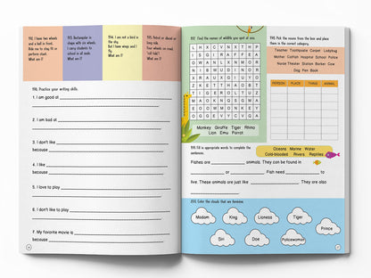 201 English Activity Book: Fun Activities and Grammar Exercises | Alphabet & Words, Rhyming & Opposites | Ages 5–9 | 4+ Hours of Interactive Learning