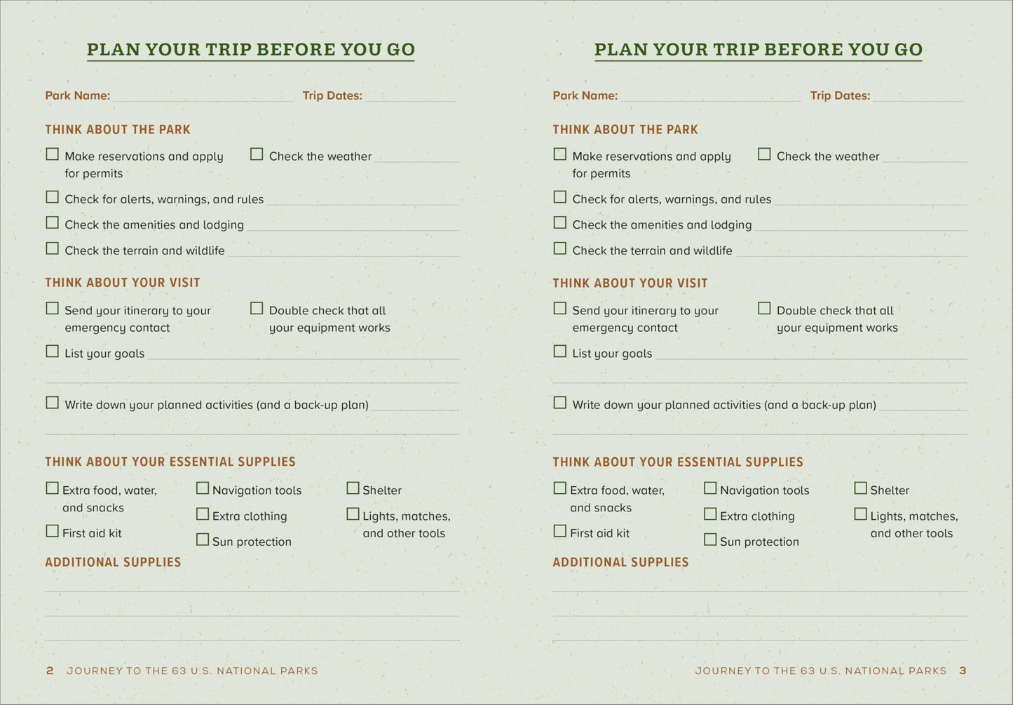 Journey to the 63 U.S. National Parks: A Journal to Plan, Record, and Remember Your Adventures 