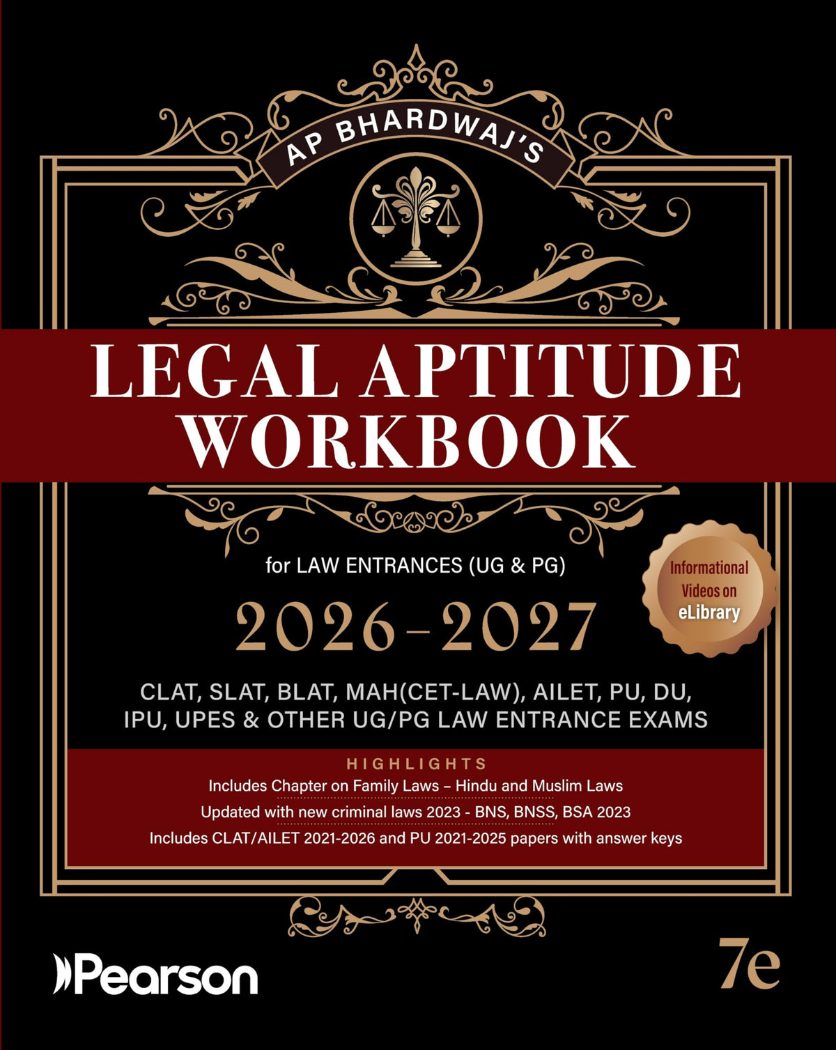 Pearson Complete CLAT Manual + 16 Solved Papers CLAT & AILET 2019–2026 + Legal Awareness & Reasoning + Legal Aptitude Workbook 2026–27 | For CLAT, ... Law Entrances | PYQs, 6000+ MCQs & Mock Tests