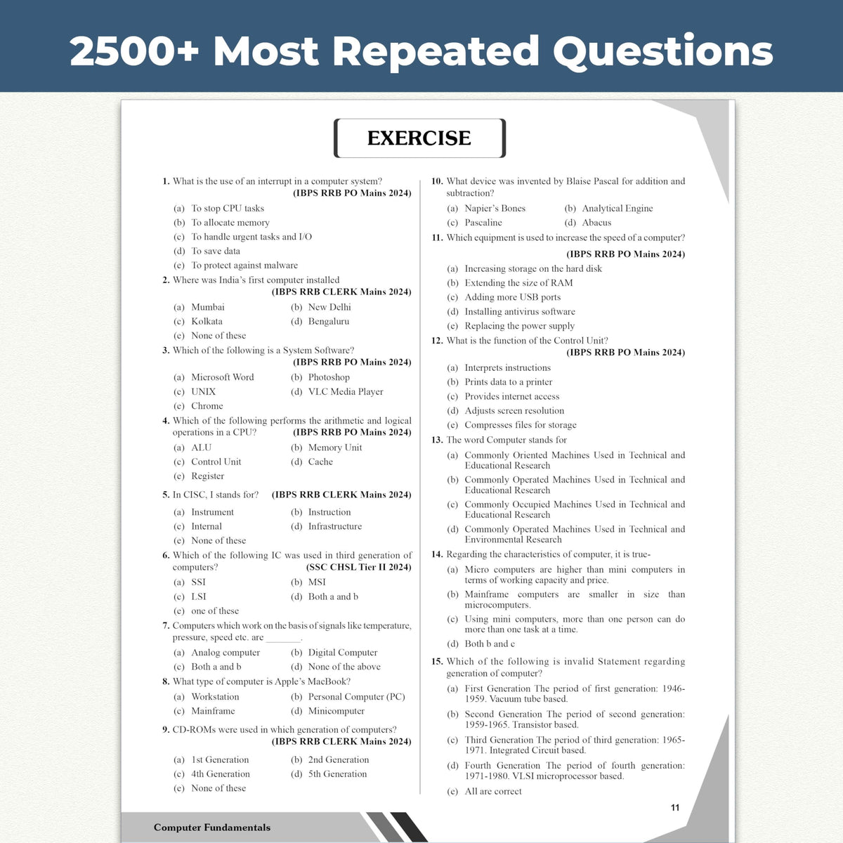 PW Computer Awareness Book 2026 | Chapterwise Theory and 2500+ Most Repeated Questions & PYQs By Bhagyashree Mam For Banking, Railway, RBI Clerk & Assistant, SSC, Delhi Police and Others Exams
