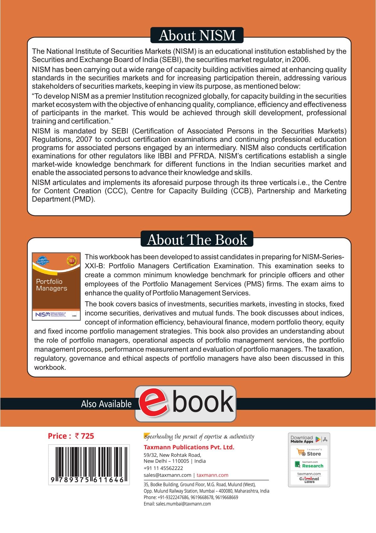 NISM X Taxmann's Portfolio Managers – Practice-Grade Guide to Portfolio Management in India—Spanning Asset Classes | Portfolio Theory | Risk | Strategy | Performance | SEBI Regulatory Framework