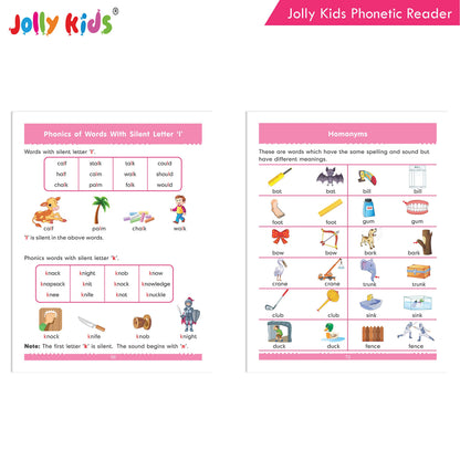 Jolly Kids Phonetic Readers from Sound to Words Book for Kids Ages 3-7 Years| Vowel & Consonants Sound | Sight Words | Learning the Letter Sound | ... Child's First Steps in Reading with Phonics