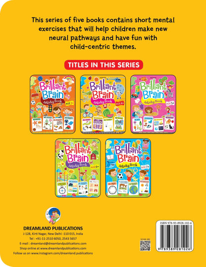 Brilliant Brain Activity Book for Kids Age 4–5 Years with Matching, Colouring, Counting & More | 88 Pages of Educational & Fun Activities for Early Learning