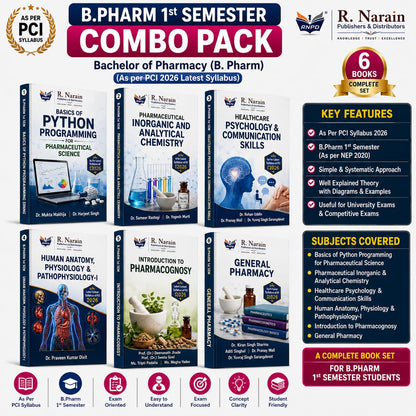 R. Narain B.Pharm 1st Semester Combo Pack, 6 Books Set