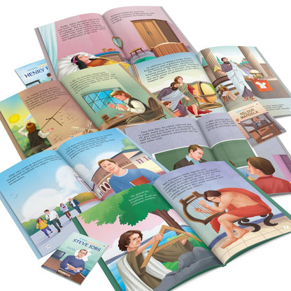 Story Books for Kids - World Famous Personalities (Set of 20 Books) (Illustrated) - Scientists, Entrepreneurs, Leaders - Biographies for Kids - Steve ... Newton, Abraham Lincoln, Churchill