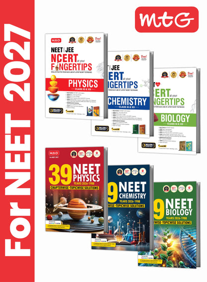 MTG NCERT at your FINGERTIPS & NEET 39 Years PYQs Physics, Chemistry & Biology (Set of 6) | NEET Books For 2027 Exam | Free Video Solutions & AI Powered Digital Resource