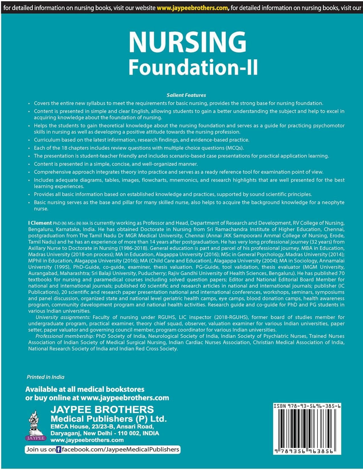 Nursing Foundation-II, 2/E for BSc Nursing Students | As per the Revised INC Syllabus | Health Assessment, Hygiene, Elimination, Oxygenation & Medication Administration with Nursing Care Plans