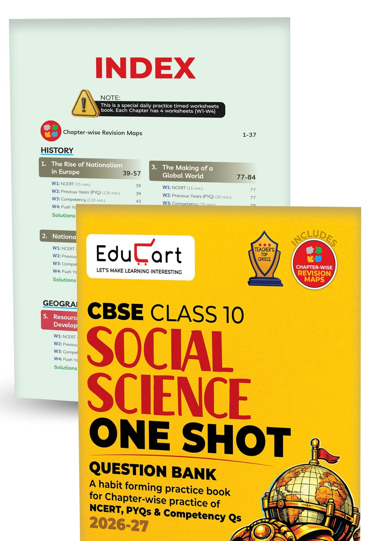 Educart CBSE Class 10 One Shot Question Bank Bundle 2026–27 | Science, Maths & Social Science | Chapter-wise NCERT Qs, PYQs & Competency-Based Questions | Latest CBSE Board Exam 2027