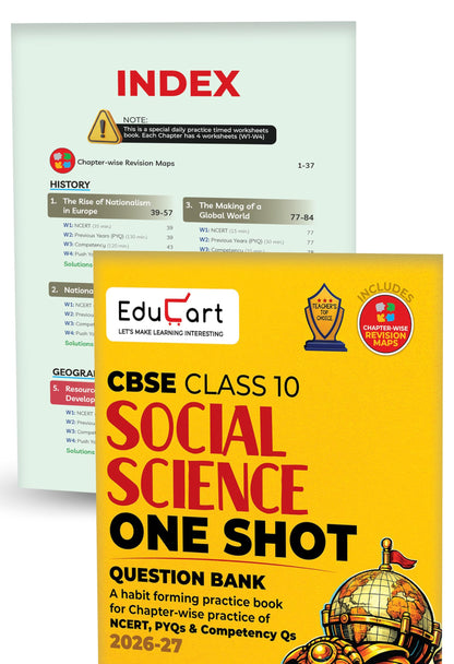 Educart CBSE Class 10 One Shot Question Bank Bundle 2026–27 | Science, Maths & Social Science | Chapter-wise NCERT Qs, PYQs & Competency-Based Questions | Latest CBSE Board Exam 2027