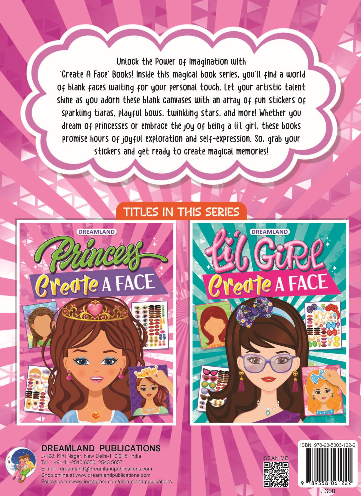 Princess Create a Face Sticker Book for Kids Ages 3-7 | Interactive Activity Book with Blank Faces to Decorate with Princess Stickers, Tiaras, Bows & ... for Girls | Imaginative Play & Creativity