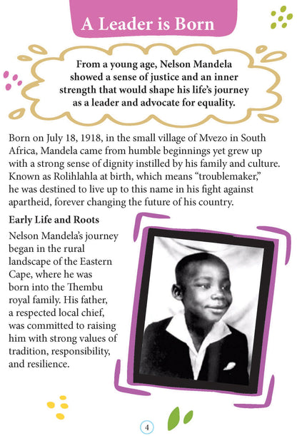 Nelson Mandela Biography for Kids Age 6–12 Years – Inspiring Illustrated Biography Book from Icons of Inspiration Series | Learn About Justice, Peace & Leadership