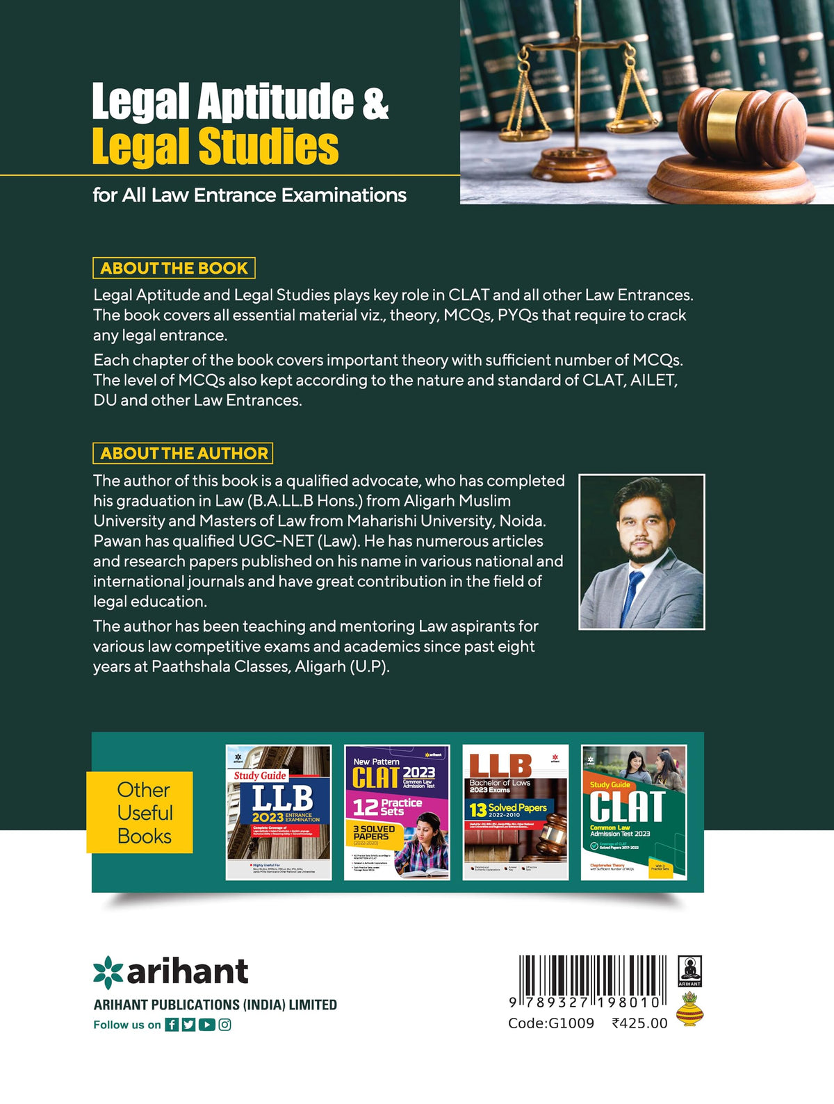 Arihant Legal Aptitude and Legal Studies Book for CLAT, AILET, CUET, AMU, DU, JMI | Law Entrance Exam 2025 | Topicwise MCQs with PYQs & Latest Syllabus Coverage