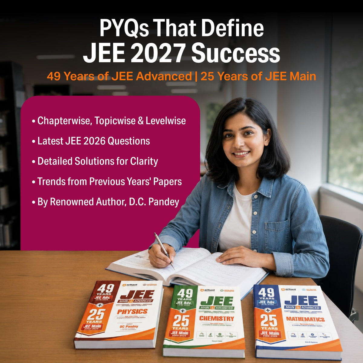 Arihant 49 Years JEE Advanced (1978–2026) & 25 Years JEE Main (2002–2026) Chemistry PYQ Book | Chapterwise, Topicwise & Levelwise Previous Year Questions | 3-Level Practice, High Frequency Questions