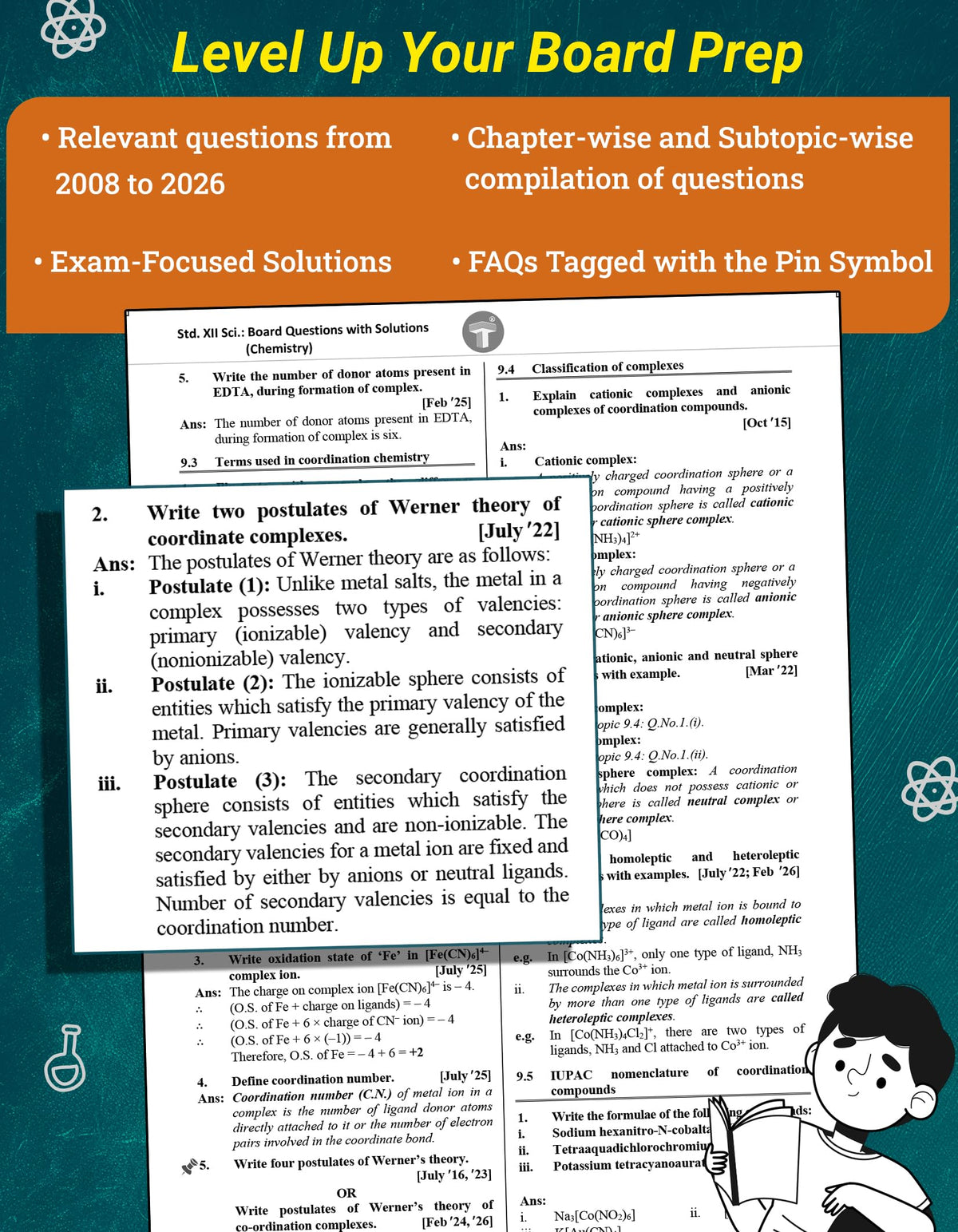 Std 12 Science Board Chapter Wise Questions with Solutions for 2027 Exam | Chemistry HSC Topic Wise Board Question Bank (2008 to 2026) Maharashtra Board (Exam Experts)
