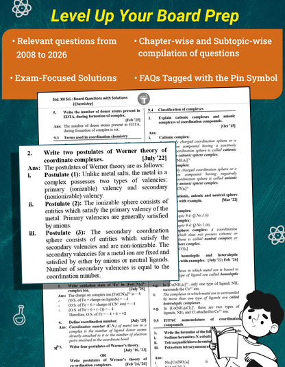Std 12 Science Board Chapter Wise Questions with Solutions for 2027 Exam | Chemistry HSC Topic Wise Board Question Bank (2008 to 2026) Maharashtra Board (Exam Experts)