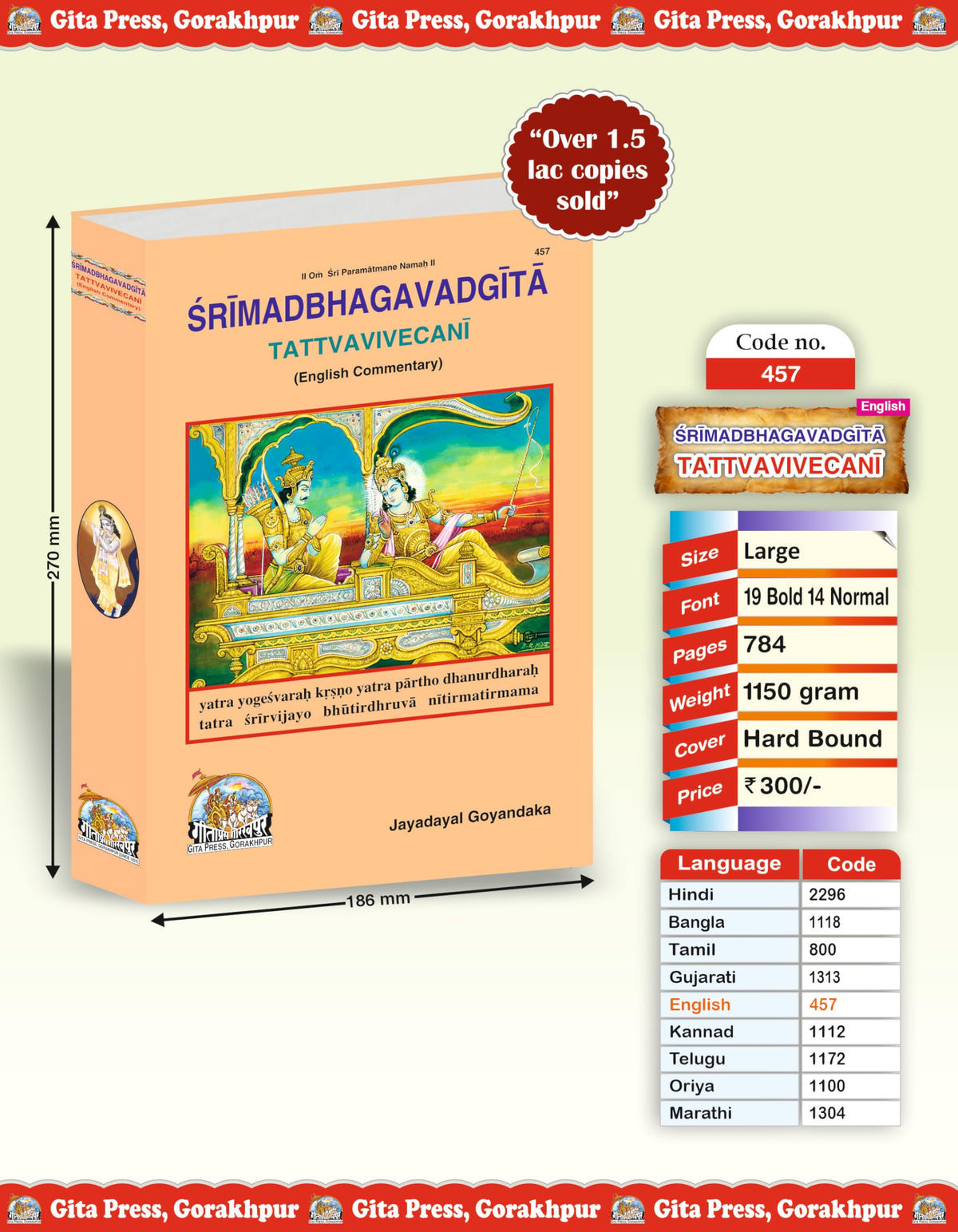SrimadBhagavadGita (English) (TattvaVivecani) (Gita Press, Gorakhpur) / Shrimad Bhagwad Gita (Tattvavivechani) / Shrimad Bhagwat Gita / Srimad Bhagwad Gita / Shrimad Bhagwad Geeta