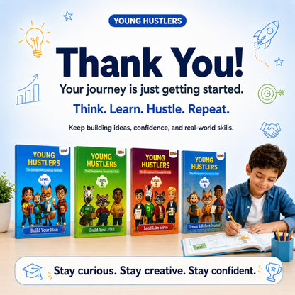 Young Hustlers – Financial Literacy & Entrepreneurship Workbook for Kids Ages 6-14 | 4-Book Money Management & Business Skills Activity Set (Young Hustlers Series)