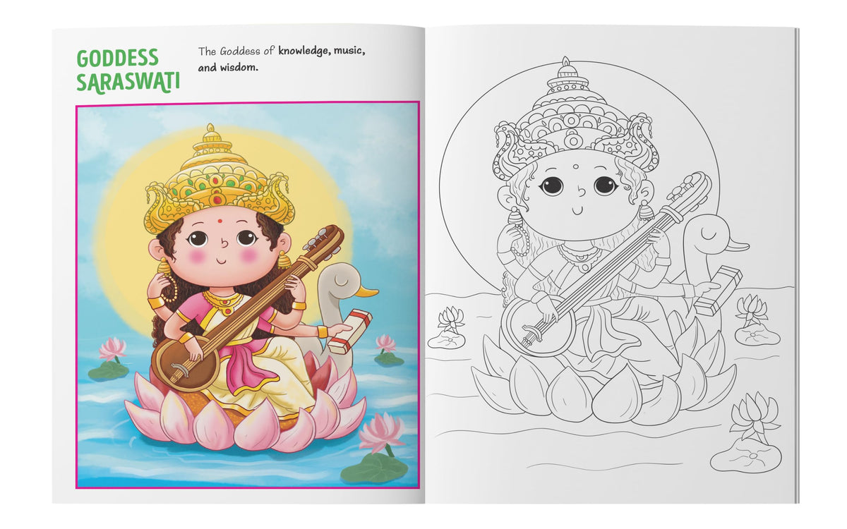 First Coloring Book of Gods & Goddesses: Captivating Copy Coloring book of Hindu Gods and Goddesses | Book for 3+ [Select Learning]