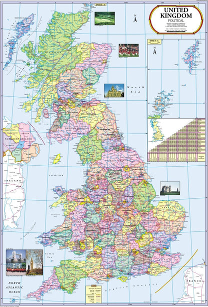 United Kingdom Map (England, Wales, Ireland, Scotlant)