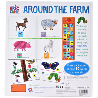 World of Eric Carle, Around the Farm 30-Button Animal Sound Book - Great for First Words - PI Kids 