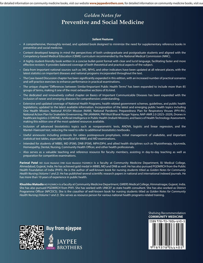 Golden Notes for Preventive and Social Medicine, 4/E for MBBS, MD/DNB (PSM) & NEET PG Exam | High-Yield Quick Revision: Case-Based Discussions, Viva Voce, Spots and 85+ Term Comparisons: 1