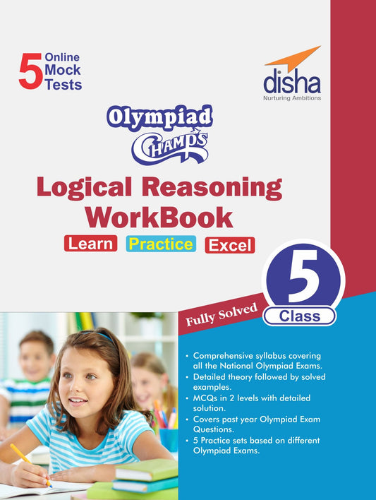 Olympiad Champs Logical Reasoning Workbook Class 5 with 5 Mock Online Olympiad Tests by Disha Experts book cover