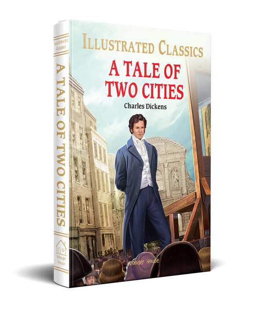 A Tale of Two Cities for Kids : illustrated Abridged Children Classics English Novel with Review Que book cover