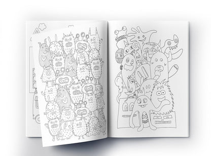 Doodle Coloring For Kids - Blue Edition