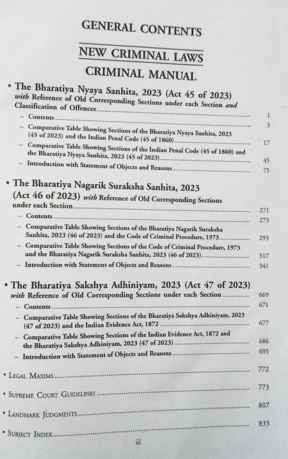 New Criminal Laws | Criminal Manual – Criminal Major Acts | Edition 2026 | Bharatiya Nyaya Sanhita 2023, Bharatiya Nagarik Suraksha Sanhita 2023 & ... Major Acts (New Criminal Laws 2026 Edition))