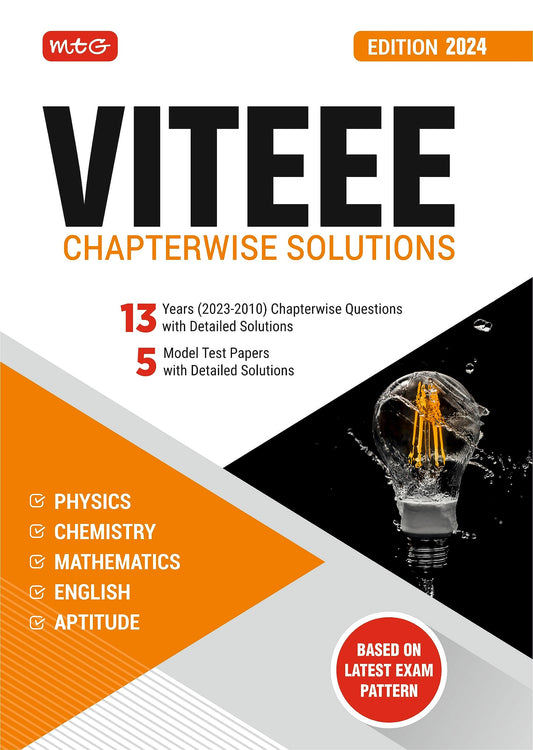 MTG VITEEE Chapterwise Previous 13 Years Solved Papers With 5 Model Test Papers Physics, Chemistry, Mathematics, English & Quantitative Aptitude PYQ Books For 2024 Exam 
