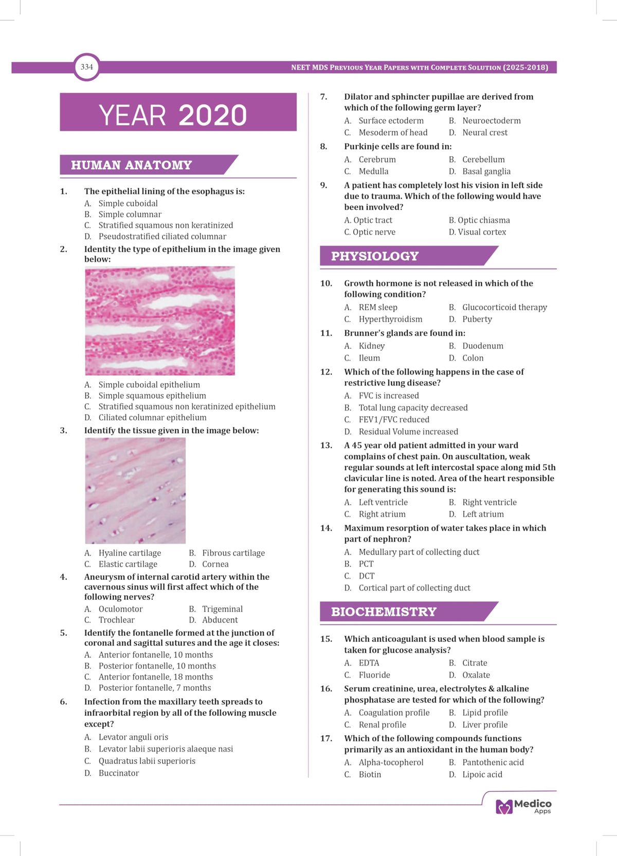 NEET MDS Previous Year Question Paper (2018-2026) Authentic NEET MDS Exam Question, Solution with Complete Explanation