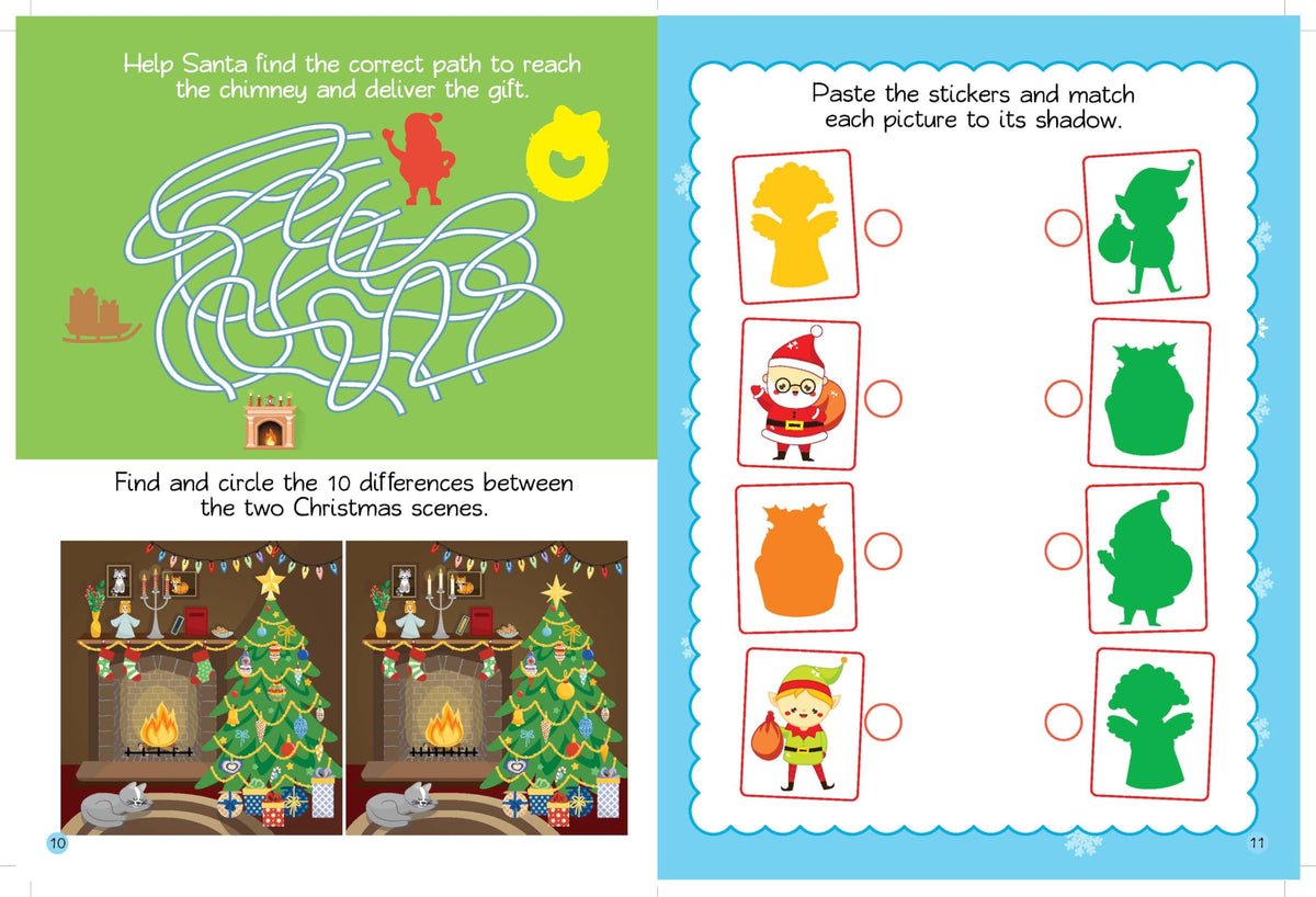 My Big Sticker And Activity Book: Christmas Sticker and Activity Book - Learning Activity Books for Kids 4+ Years - Early Learning Books
