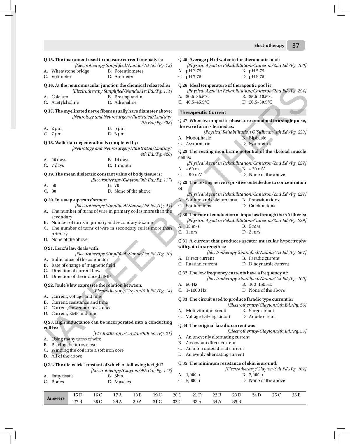 MCQs for Masters in Physiotherapy (MPT) Entrance Examination, 4/E for MPT Aspirants | 3200+ MCQs with Answers and 26 Model Papers | Exercise Therapy, Electrotherapy, and Biomechanics: 1