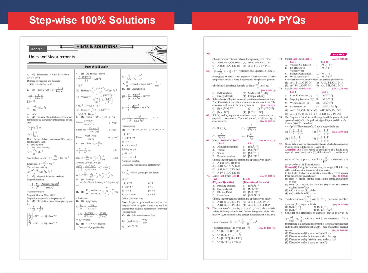 Disha Errorless 49 Years JEE Advanced (1978 - 2026) & 25 Year JEE Main (2002 - 2026) PHYSICS Chapter-wise & Topic-wise PYQs 22nd Edition | Solved Papers Question Bank in NCERT Flow for JEE 2027