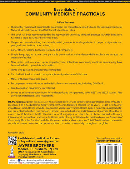 Essentials of Community Medicine Practicals, 5/E for MBBS Students | PSM Practical Manual with Case Studies, Spotters, Field Visits, Viva Q&A and MCQs as per NMC CBME: 1