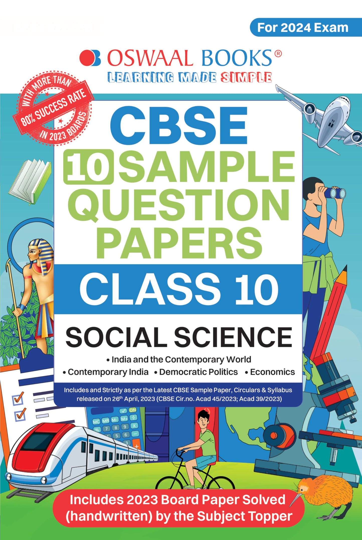 Oswaal CBSE Sample Question Papers Class 10 Social Science Book (For Board Exams 2024) | 2023-24 