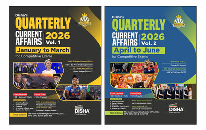 Disha Combo (2 Quarterly Books) Half-Yearly Current Affairs 2026 Vol. 1 & 2 Jan - June 2026 for Competitive Exams 10th 4 Color Edn | UPSC, State PSC Civil Services, SSC, NDA, CDS, Bank PO/ Clerk, RRB