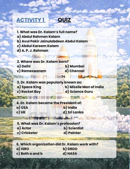 Dr A.P.J. Abdul Kalam for Kids – Inspiring Illustrated Biography Book for Children | Motivational Stories, STEM Learning & Moral Values | Early Educational Gift Book | English Edition