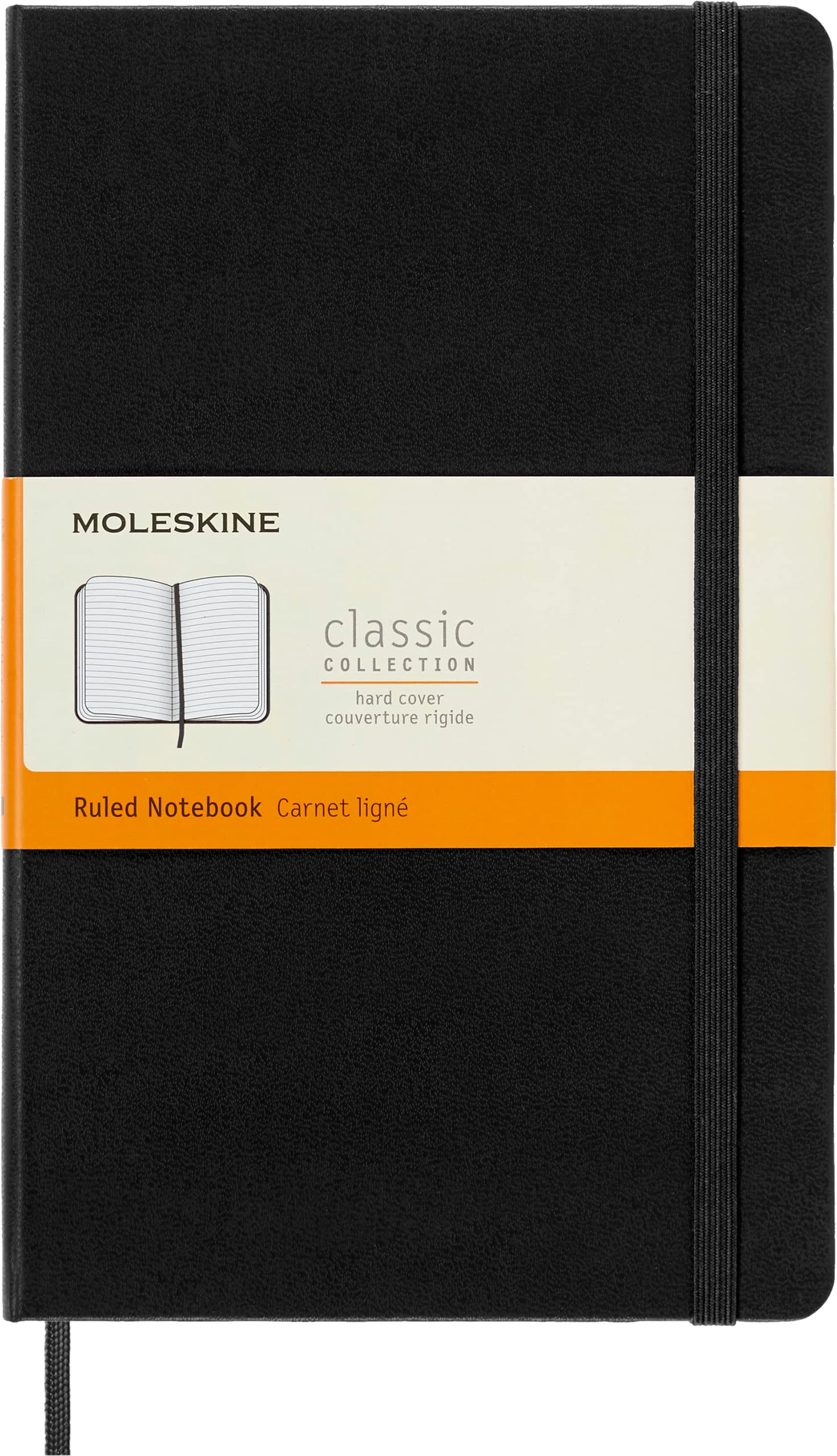 Moleskine Classic Notebook, Hard Cover, Large (5" x 8.25") Ruled/Lined, Black, 240 Pages book cover