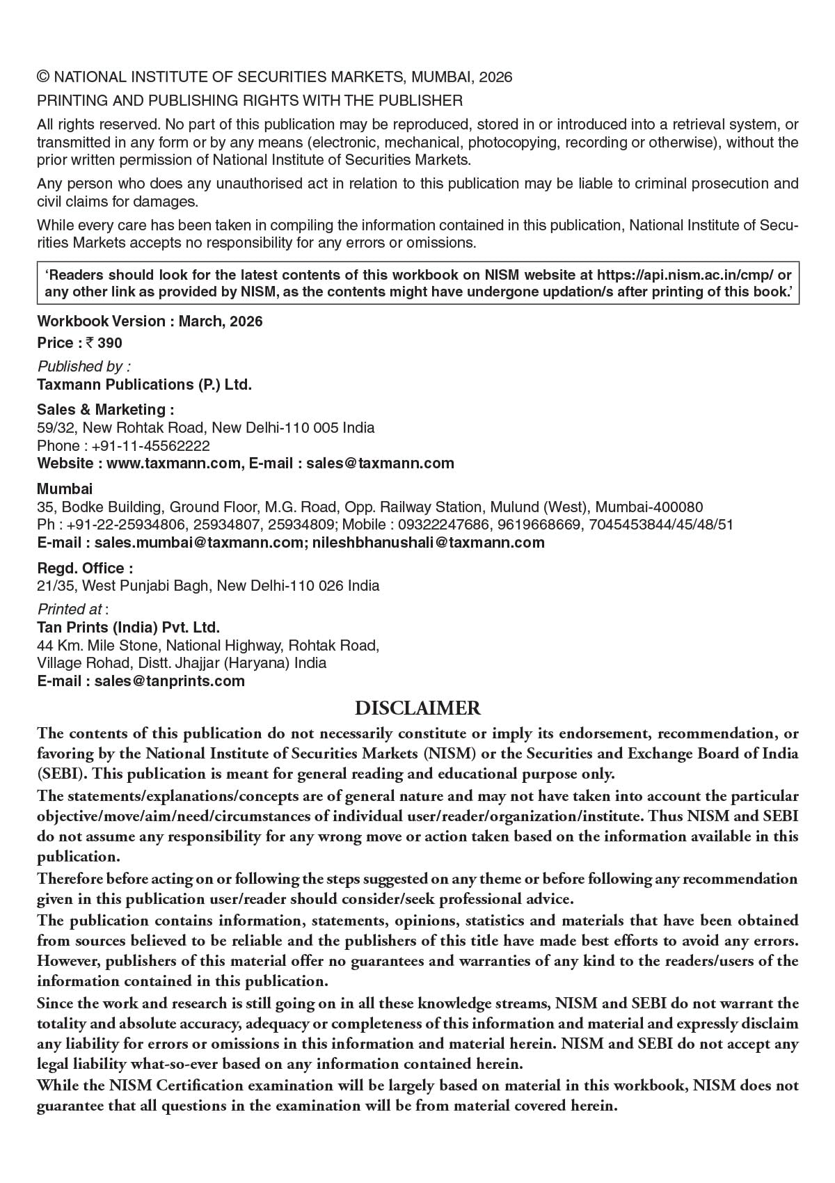 NISM X Taxmann's Equity Derivatives – Textbook on Indian Equity Derivatives Market—Futures | Options | Strategies | Clearing | Margining | Accounting | Tax—Worked out Against Live NSE & BSE Quotes