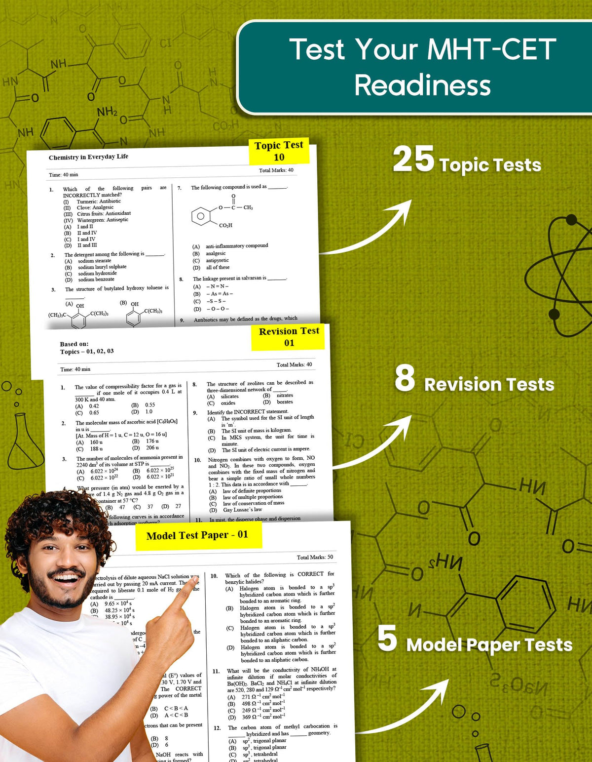 MHT-CET Chemistry Mock Test Series Book, 1500+ MCQs with Answers & Solutions | Topic Tests, Revision Tests & Model Test Papers | 2027 Pharmacy Entrance Exam Preparation