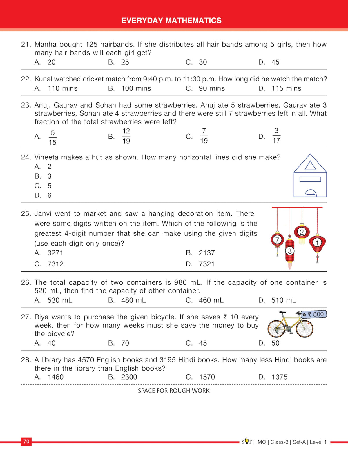 MTG IMO Olympiad 10 Previous Years Papers Class 3 Mathematics (2025-2021 Set A & B) - Model Test Papers with 24 Sample OMR Sheets | PYQ Book For SOF Olympiad 2026-27 Exam