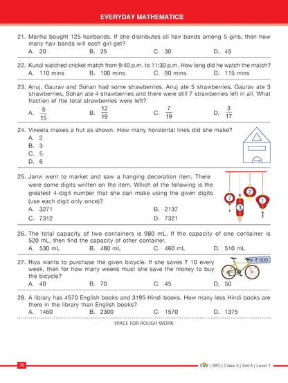 MTG IMO Olympiad 10 Previous Years Papers Class 3 Mathematics (2025-2021 Set A & B) - Model Test Papers with 24 Sample OMR Sheets | PYQ Book For SOF Olympiad 2026-27 Exam