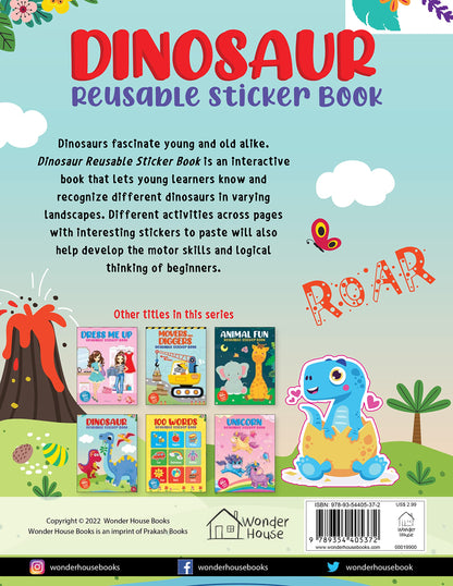 Dinosaur World Reusable Sticker Book For Children