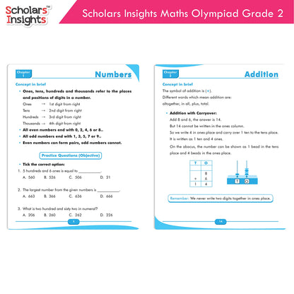 Scholars Insights Maths Olympiad Grade 2 – Paperback | Maths Olympiad Workbook for Class 2 | Competitive Exam Practice Book for IMO & School Olympiads | Grade 2 Maths Practice for Age 7–10