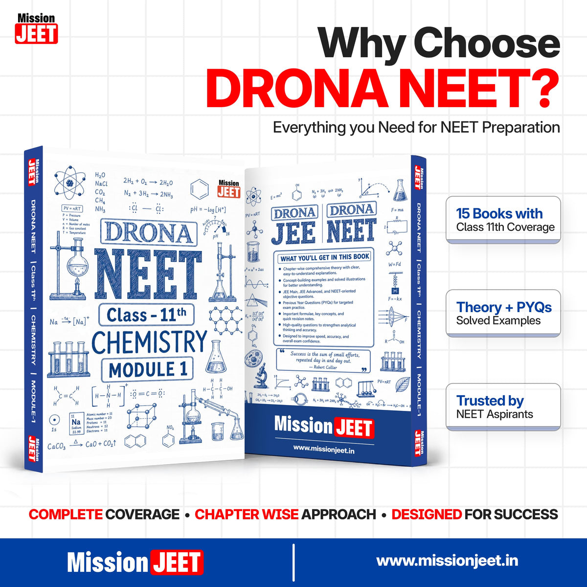 MISSION JEET DRONA NEET MODULE | Class 11 | Complete NEET Preparation Physics, Chemistry, Botany & Zoology Modules Combo Set of 15 Books