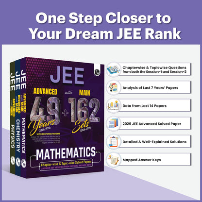 PW JEE Advanced 49 Years (2026-1978) with JEE Main 162 Sets PYQs (2026-2019) Physics, Chemistry, Maths Combo Set of 3 | Chapterwise and Topicwise Solved Papers For JEE 2027 Exams